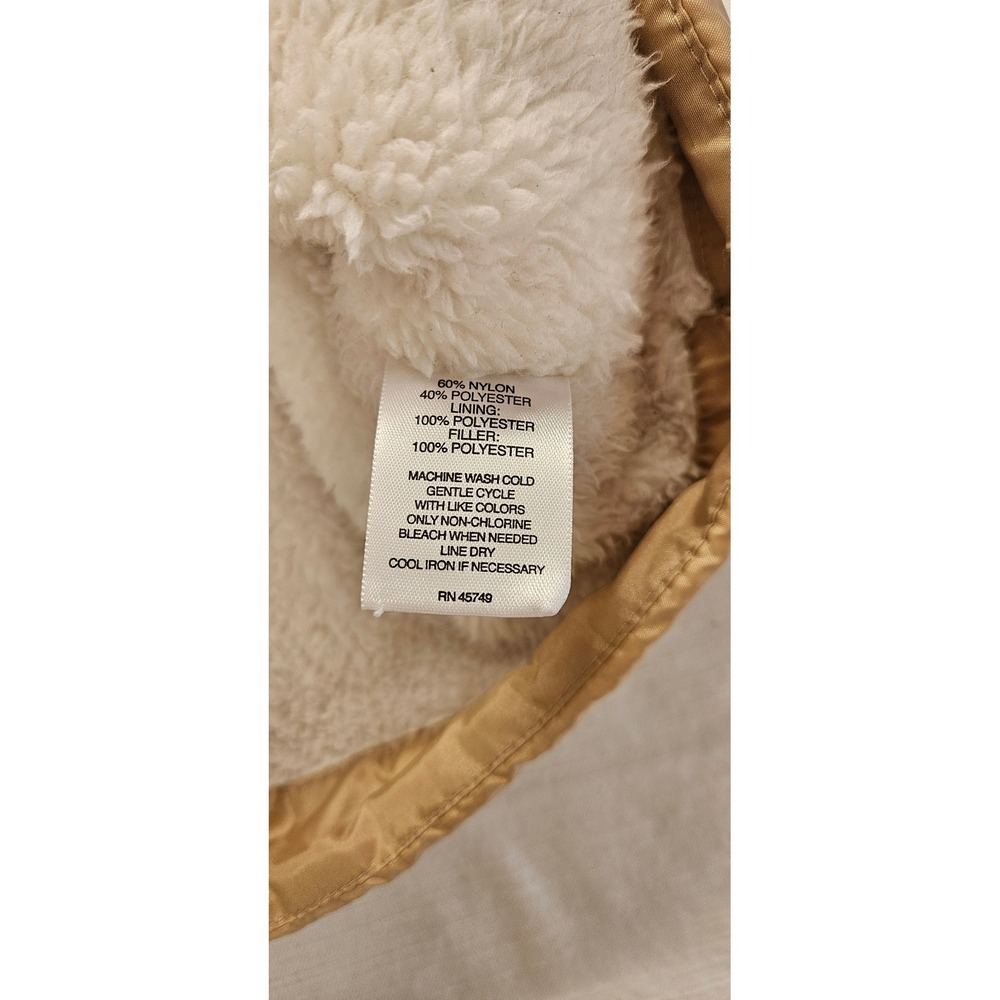 Hannah Womens Quilted Puffer Vest Champagne Gold Sherpa Lined Full Zip Large - Picture 7 of 8